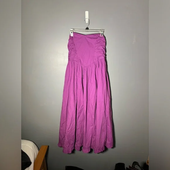 NWOT Free People Cohen Poplin Midi Dress in Purple Womens Size Large - Picture 3 of 5